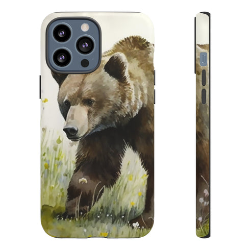 Grizzly Bear in a Field - Impact Resistant Phone Case iPhone 13 Pro Max Matte